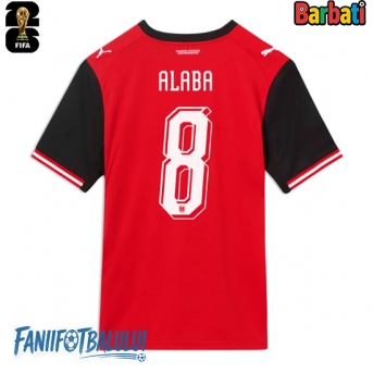 Austria David Alaba #8 Tricou Fotbal Replică Mondial 2026 Barbati Acasa